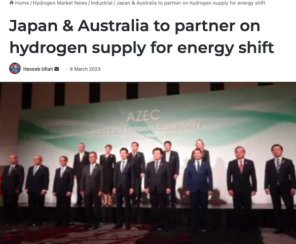 日本和澳大利亚将合作提供氢气供应，促进能源转移