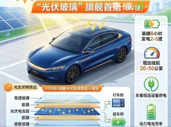 比亚迪光伏天窗量产：晒足一天，车顶如何变身“移动充电站”?